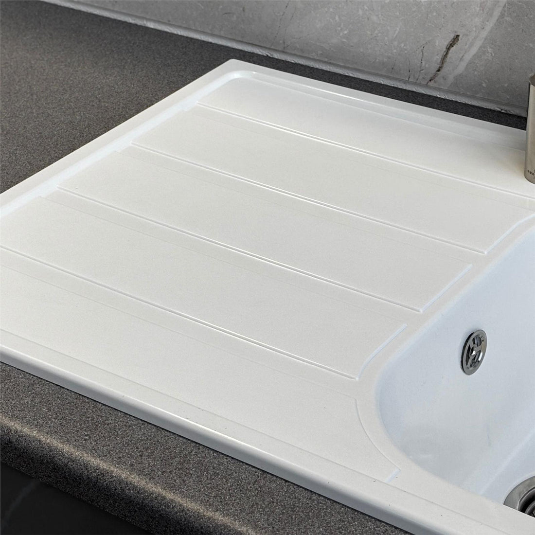 Liquida DK5WH 1.0 Bowl Composite Reversible Inset White Kitchen Sink With Waste