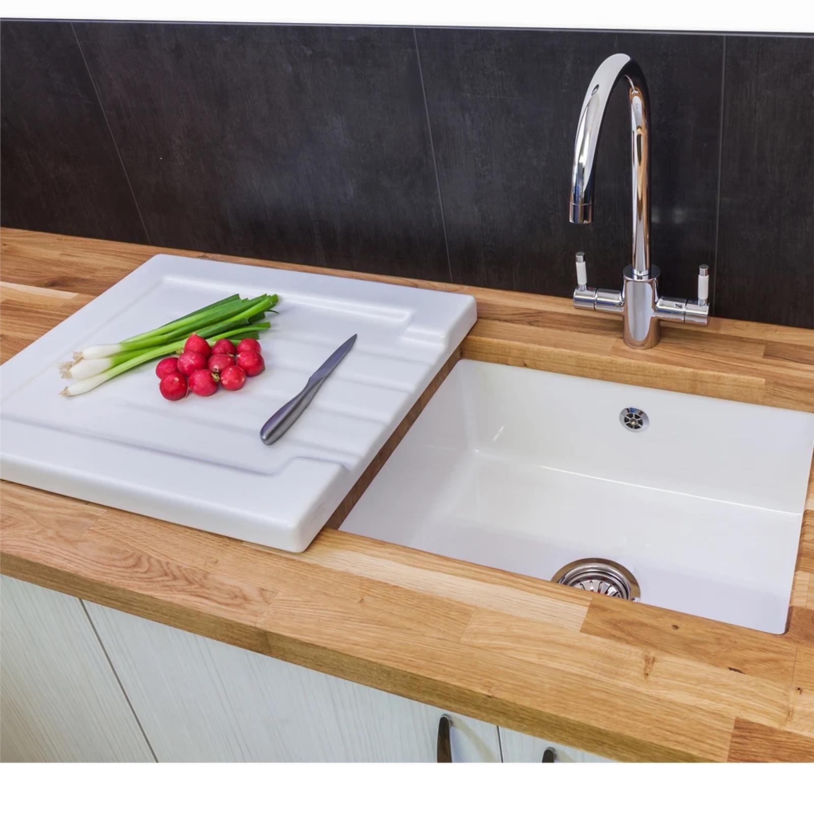 Reginox Ceramic Reversible Drainer II In White For Belfast Butler Kitchen Sink