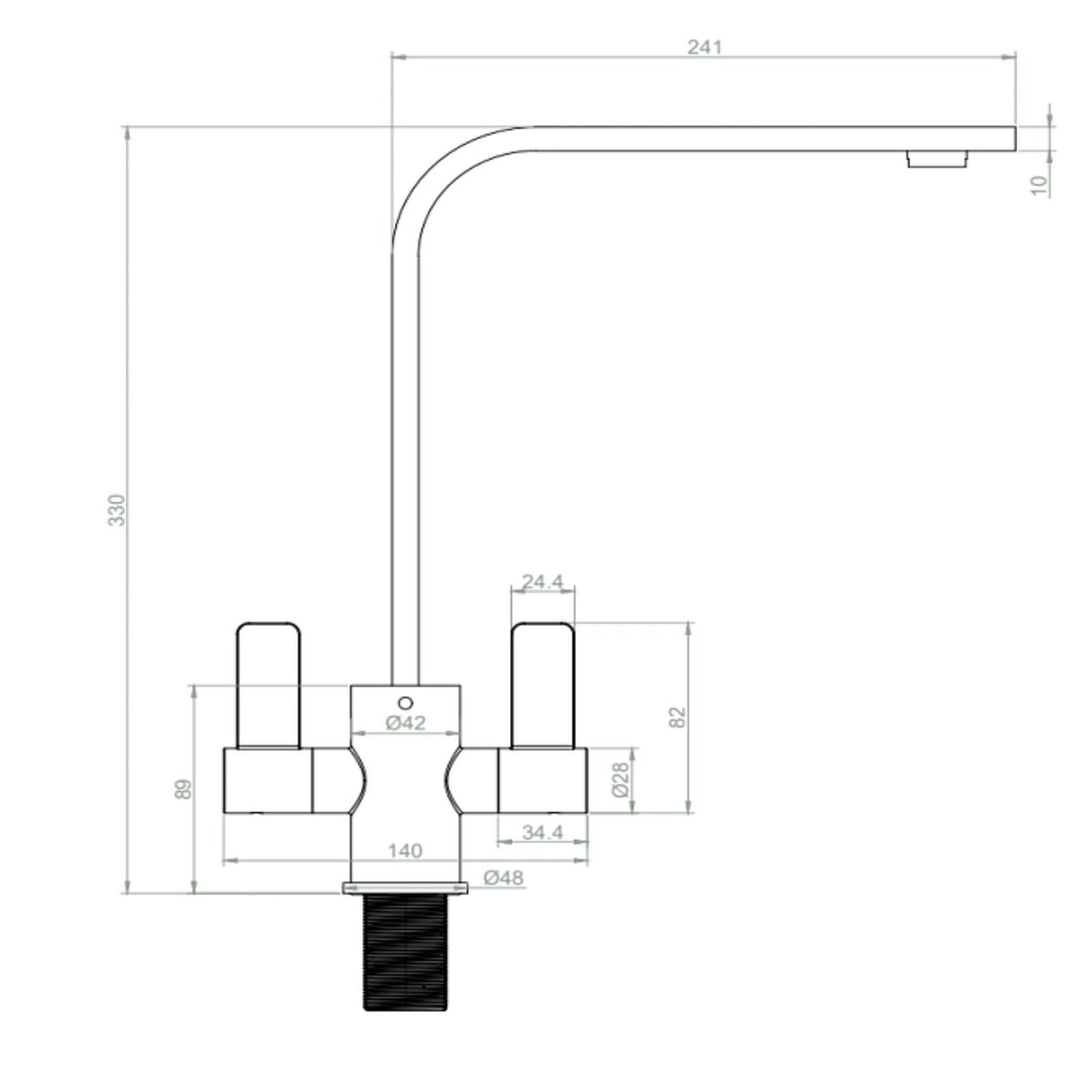 Liquida AGV100BL 1.0 Bowl Black Kitchen Sink With EB403MB Dual Lever Tap