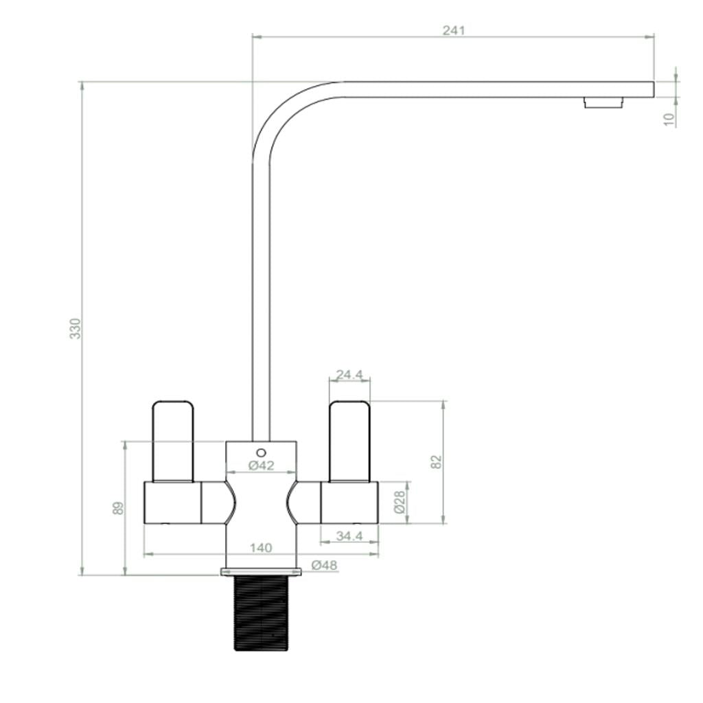 Liquida EB403MB Flat Style Modern Dual Lever Matt Black Kitchen Tap - GRADED
