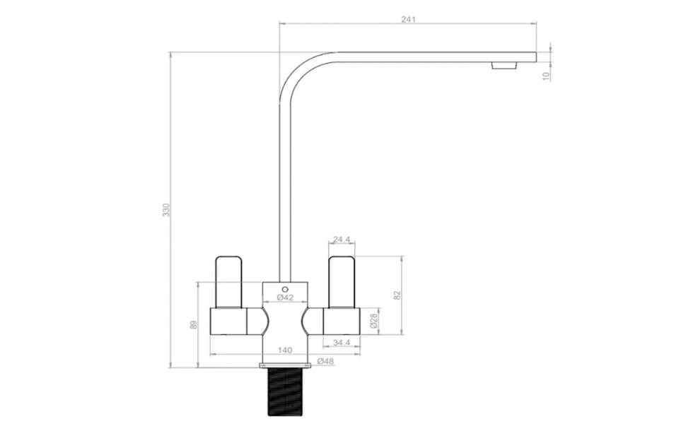 Liquida KAVL860BL 1.0 Bowl Composite Black Kitchen Sink And EB403MB Black Tap