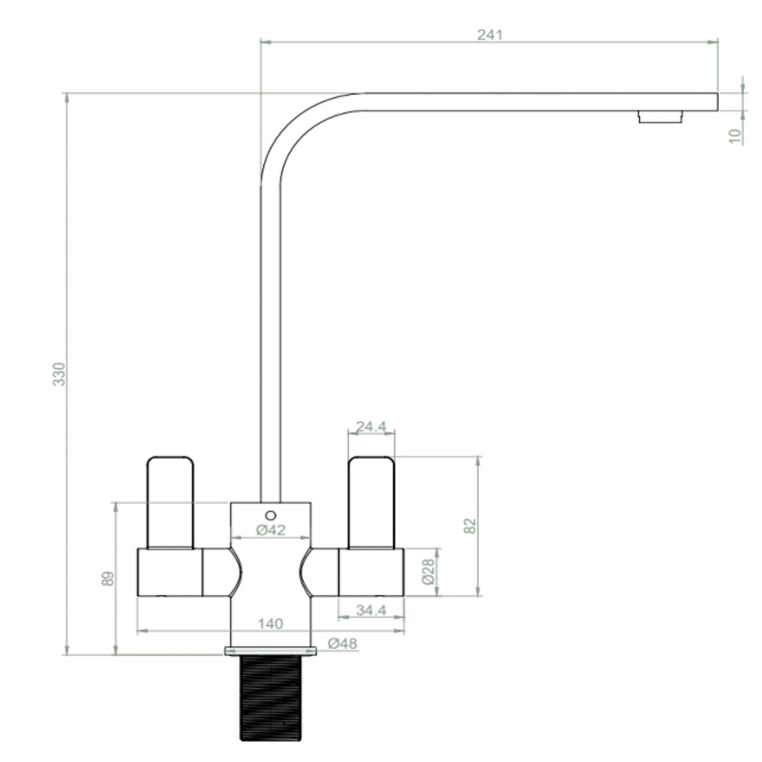 Liquida CMP10BL 1.0 Bowl Reversible Black Kitchen Sink And EB403MB Black Tap