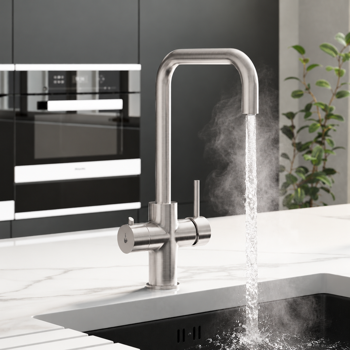 Liquida EBT411BS 4 in 1 Brushed Steel Instant Boiling Water Kitchen Tap