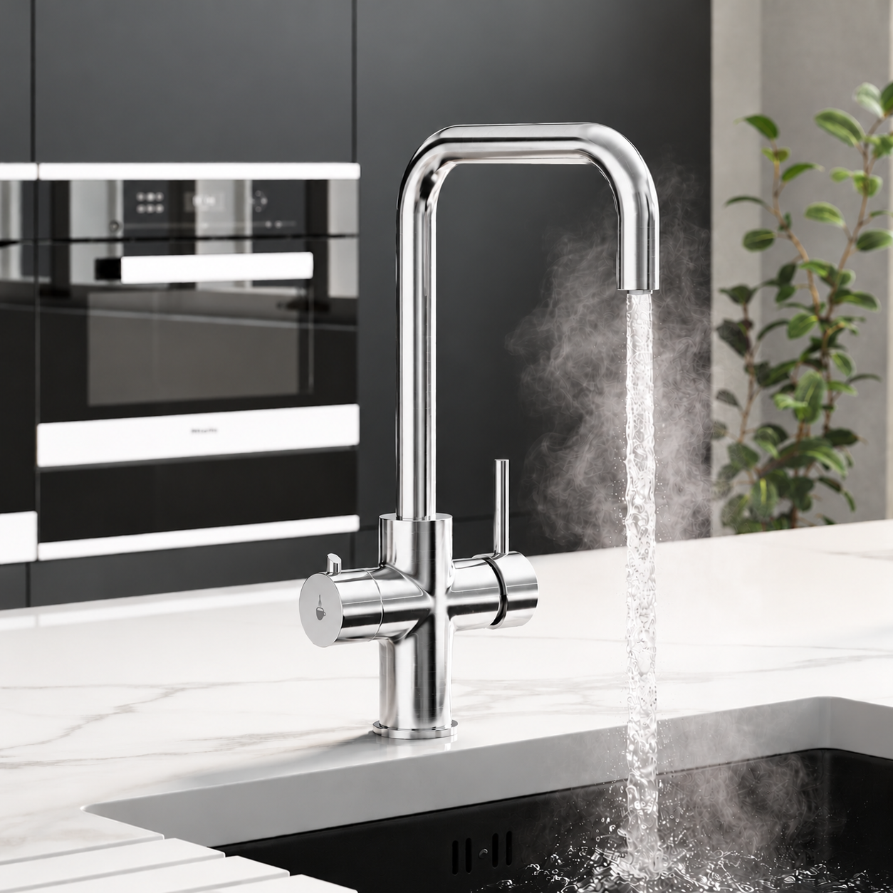 Liquida EBT411CH 4 in 1 Polished Chrome Instant Boiling Water Kitchen Tap