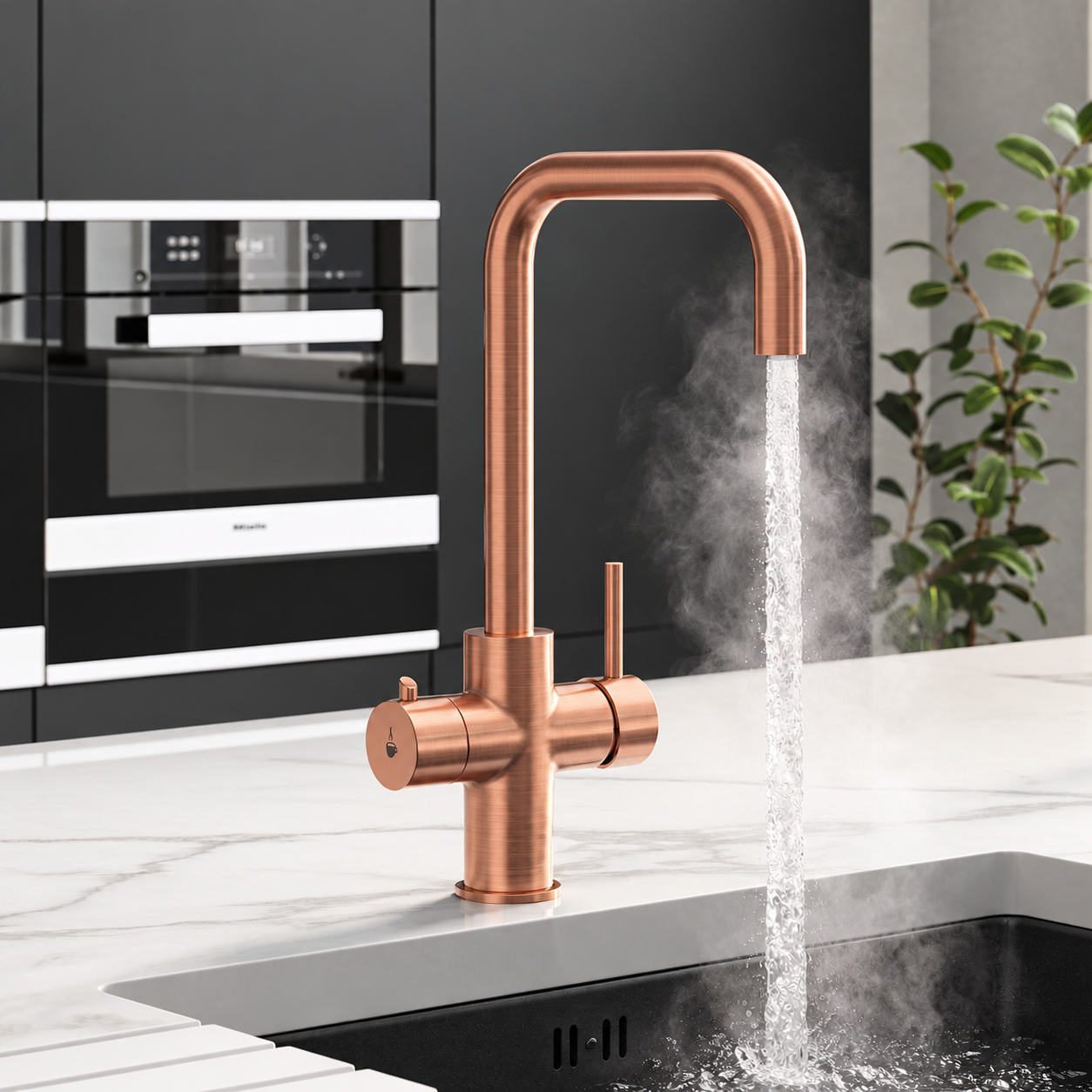 Liquida EBT311CP 3 in 1 Brushed Copper Instant Boiling Water Kitchen Tap