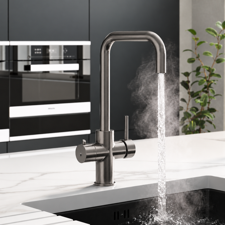 Liquida EBT411GM 4 in 1 Gun Metal Grey Instant Boiling Water Kitchen Tap