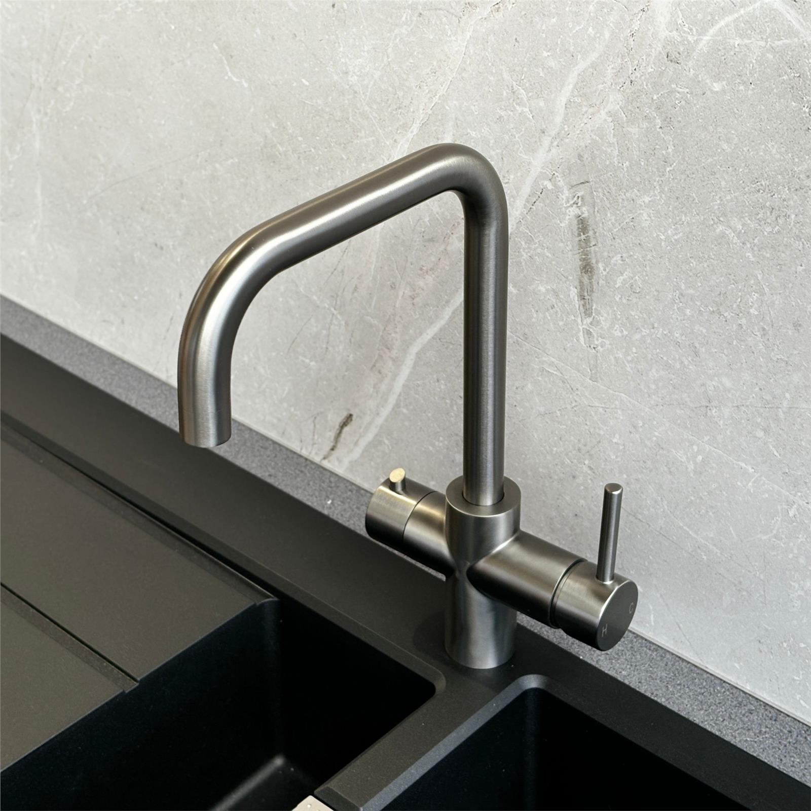 Liquida EBT311GM 3 In 1 Gun Metal Grey Kitchen Instant Boiling Hot Water Tap