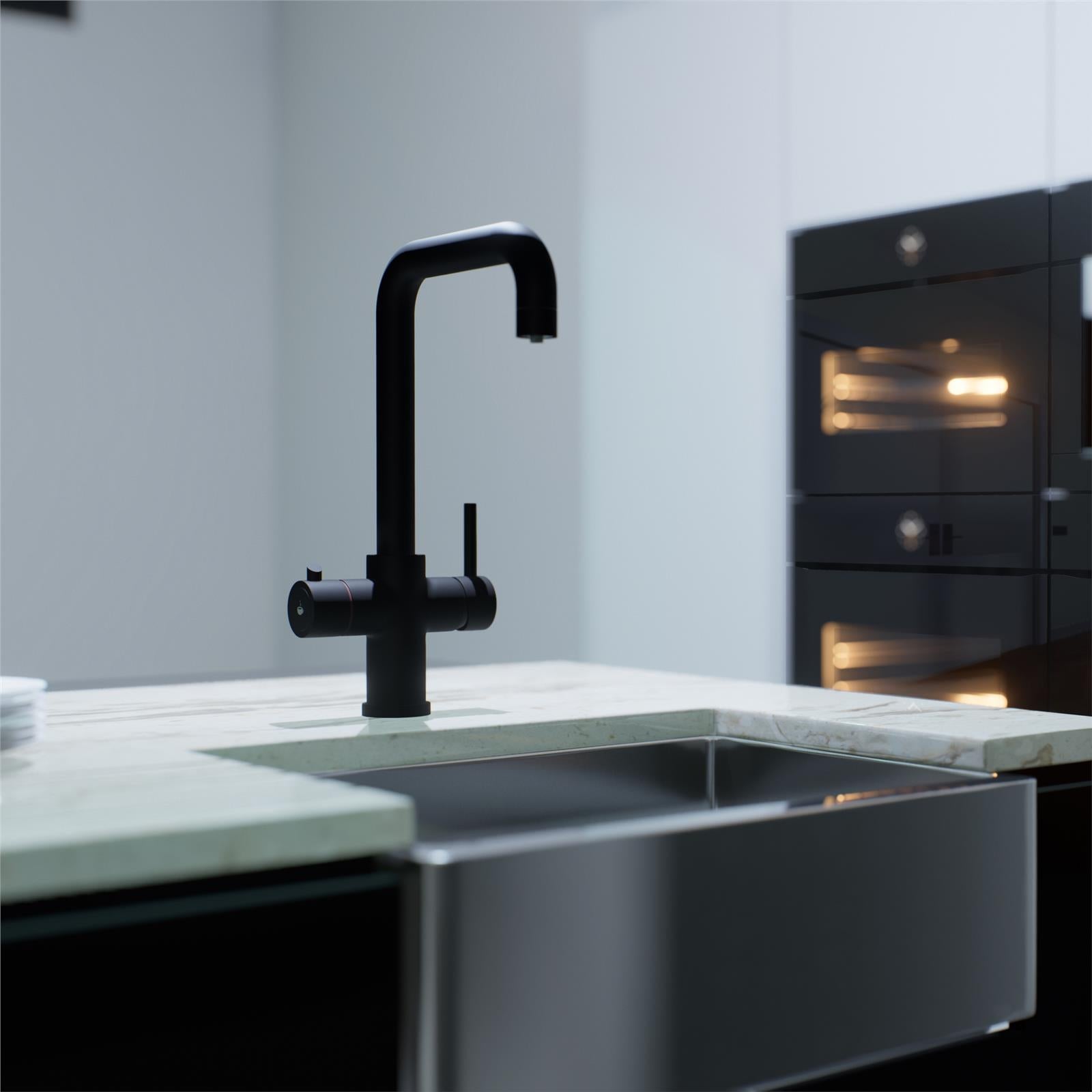 Liquida EBT311MB 3 in 1 Matt Black Instant Boiling Water Kitchen Tap