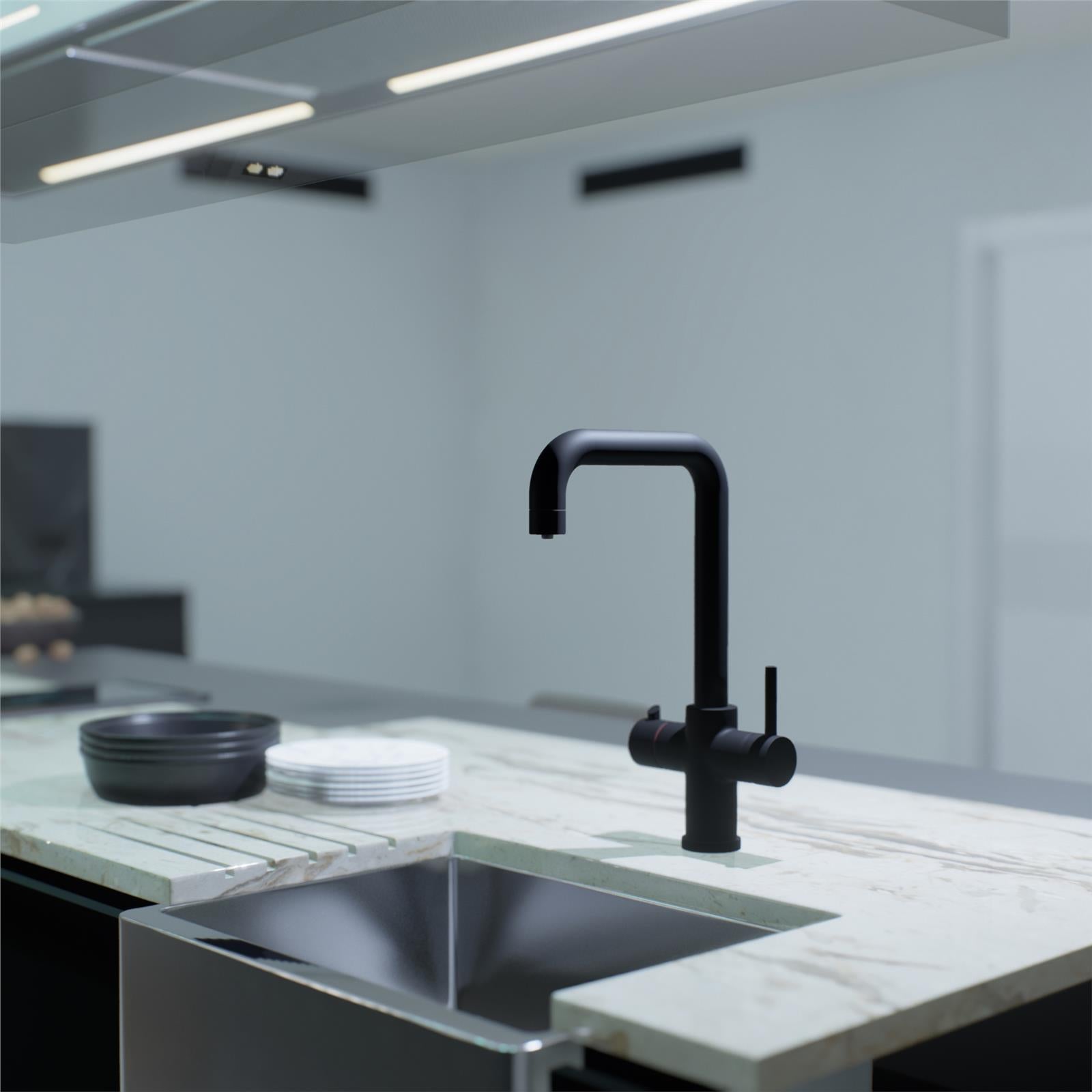 Liquida EBT311MB 3 in 1 Matt Black Instant Boiling Water Kitchen Tap
