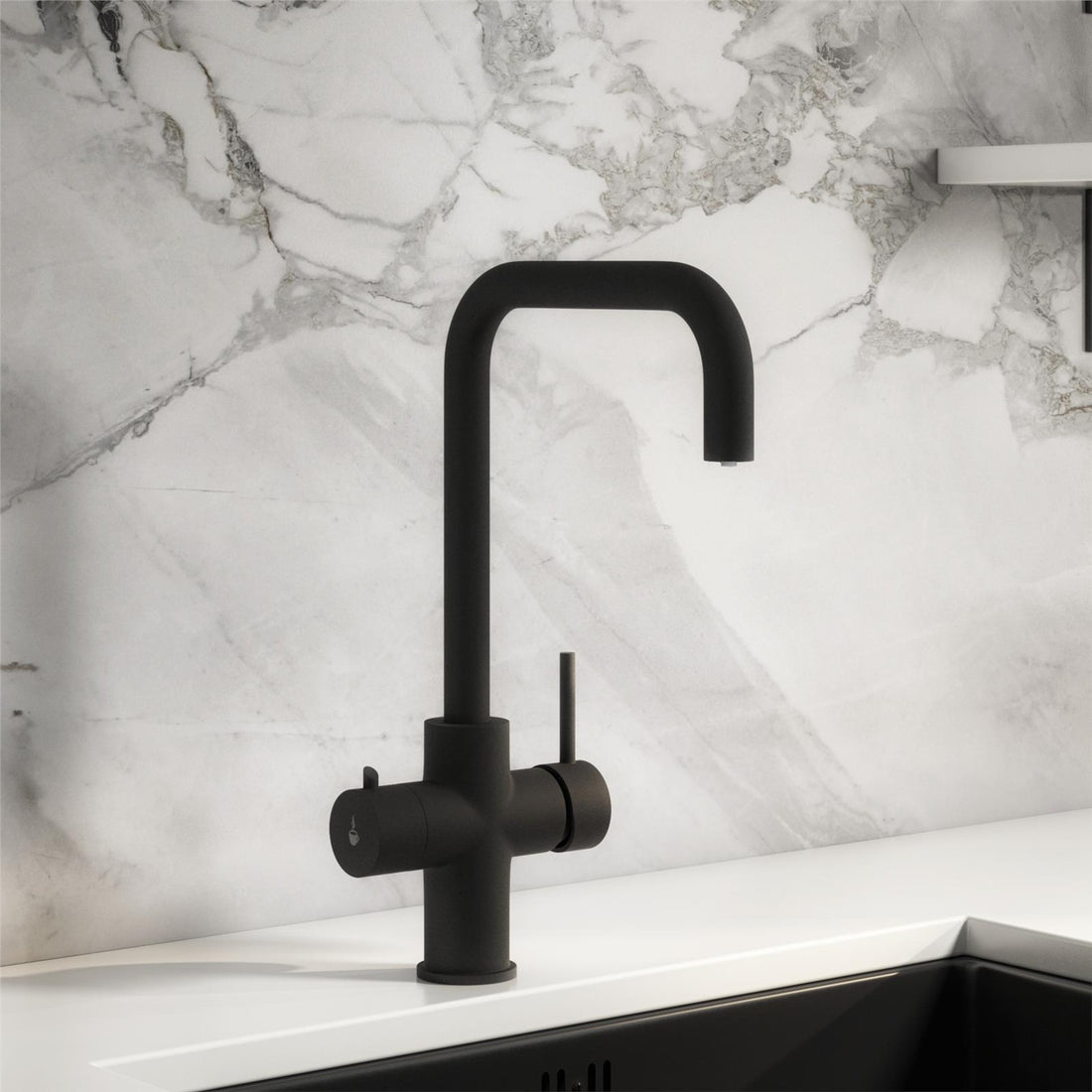 Liquida EBT311MB 3 in 1 Matt Black Instant Boiling Water Kitchen Tap