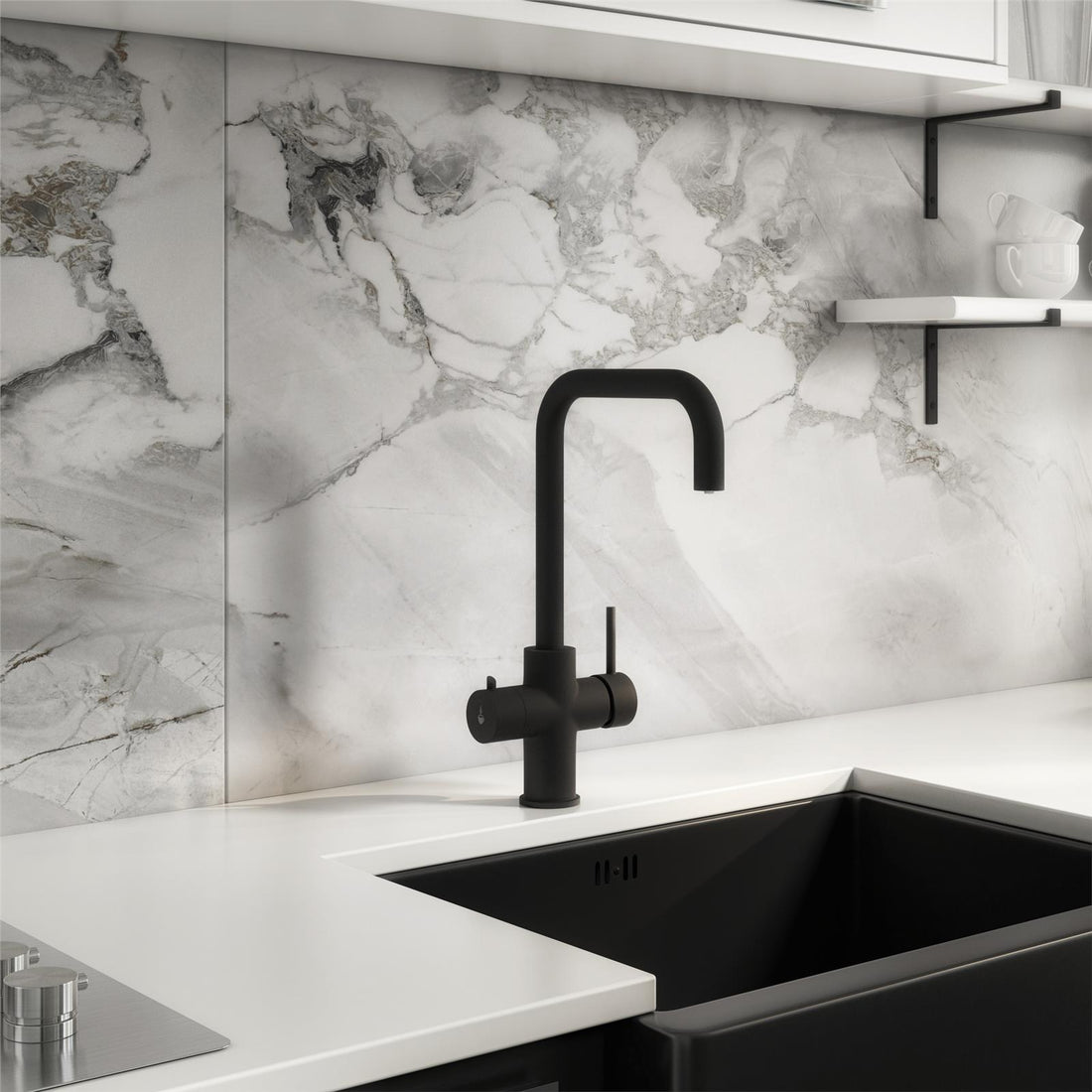 Liquida EBT311MB 3 in 1 Matt Black Instant Boiling Water Kitchen Tap