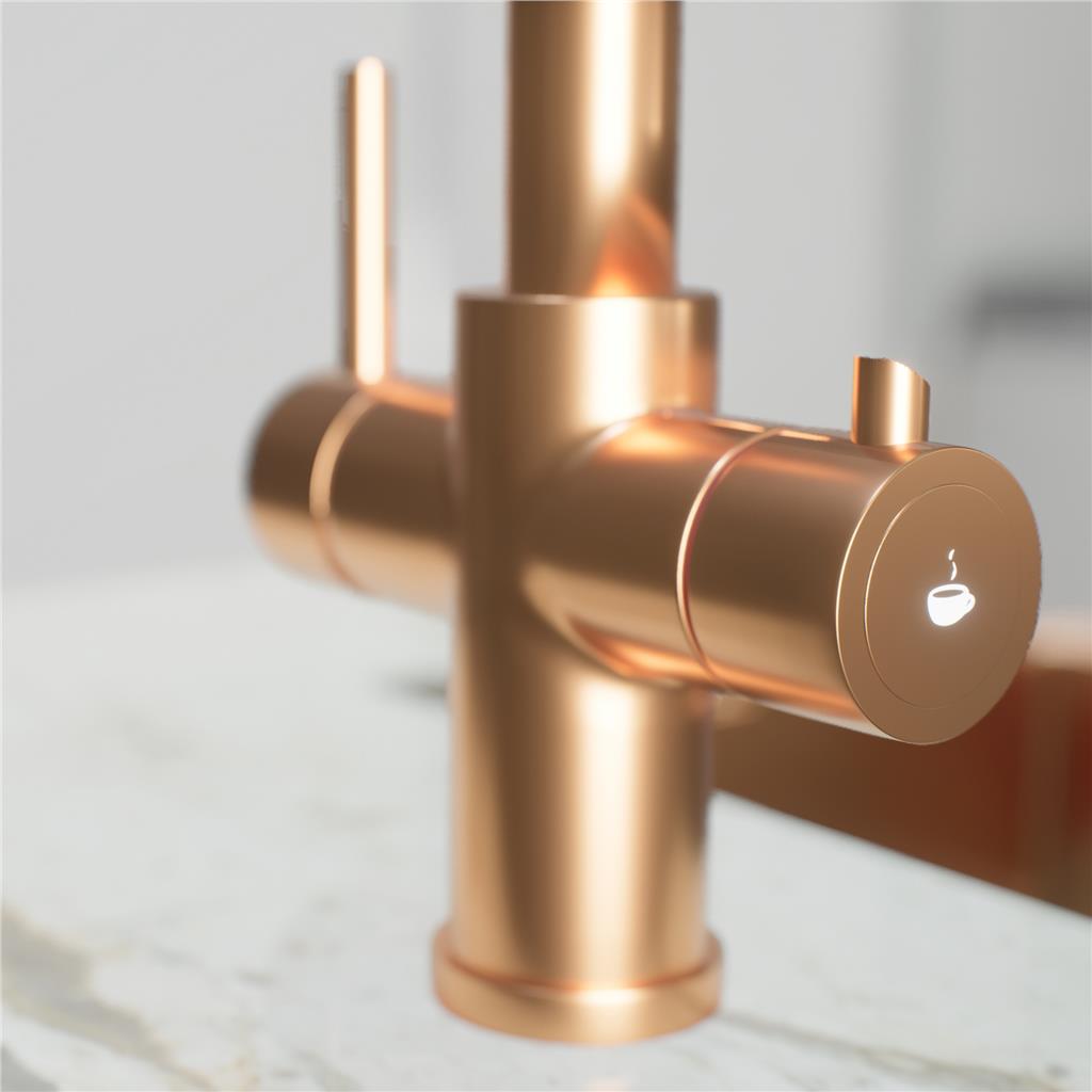 Liquida EBT411CP 4 In 1 Brushed Copper Kitchen Instant Boiling Hot Water Tap