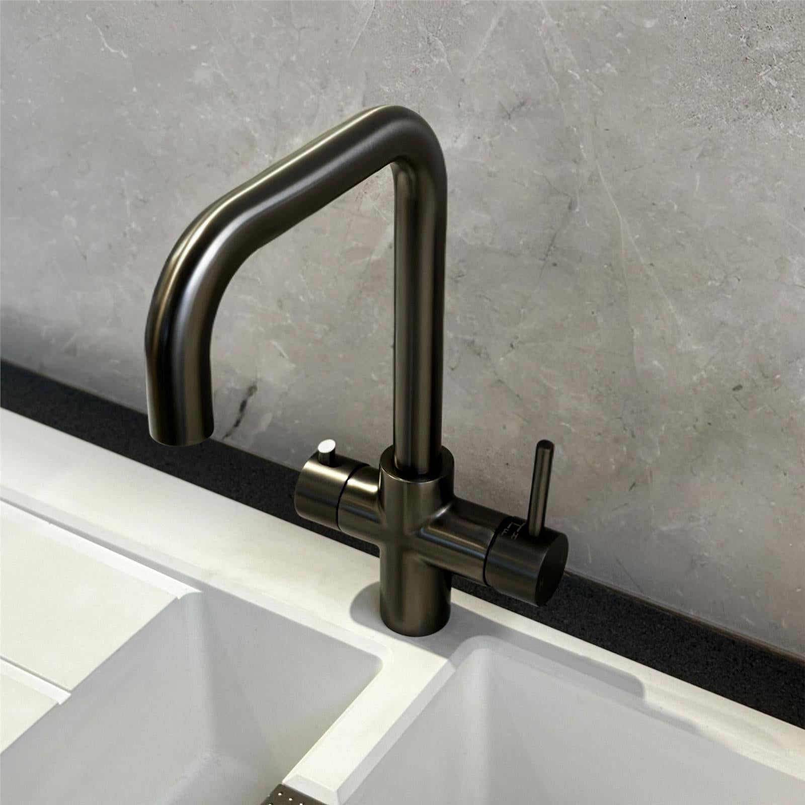 Liquida EBT411GM 4 In 1 Gun Metal Grey Kitchen Instant Boiling Hot Water Tap