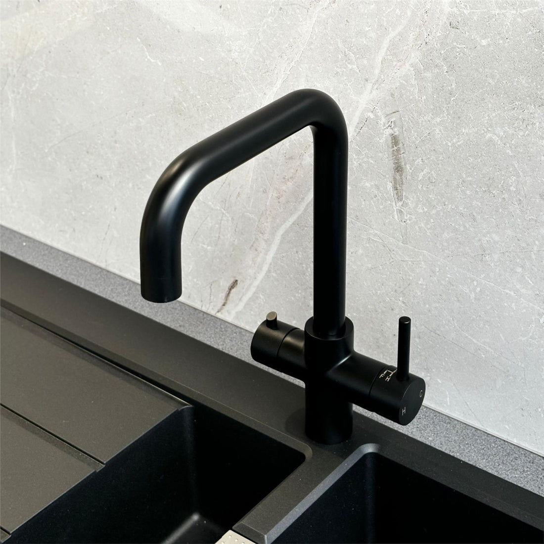 Liquida EBT411MB 4 In 1 Matt Black Instant Boiling Water Kitchen Tap