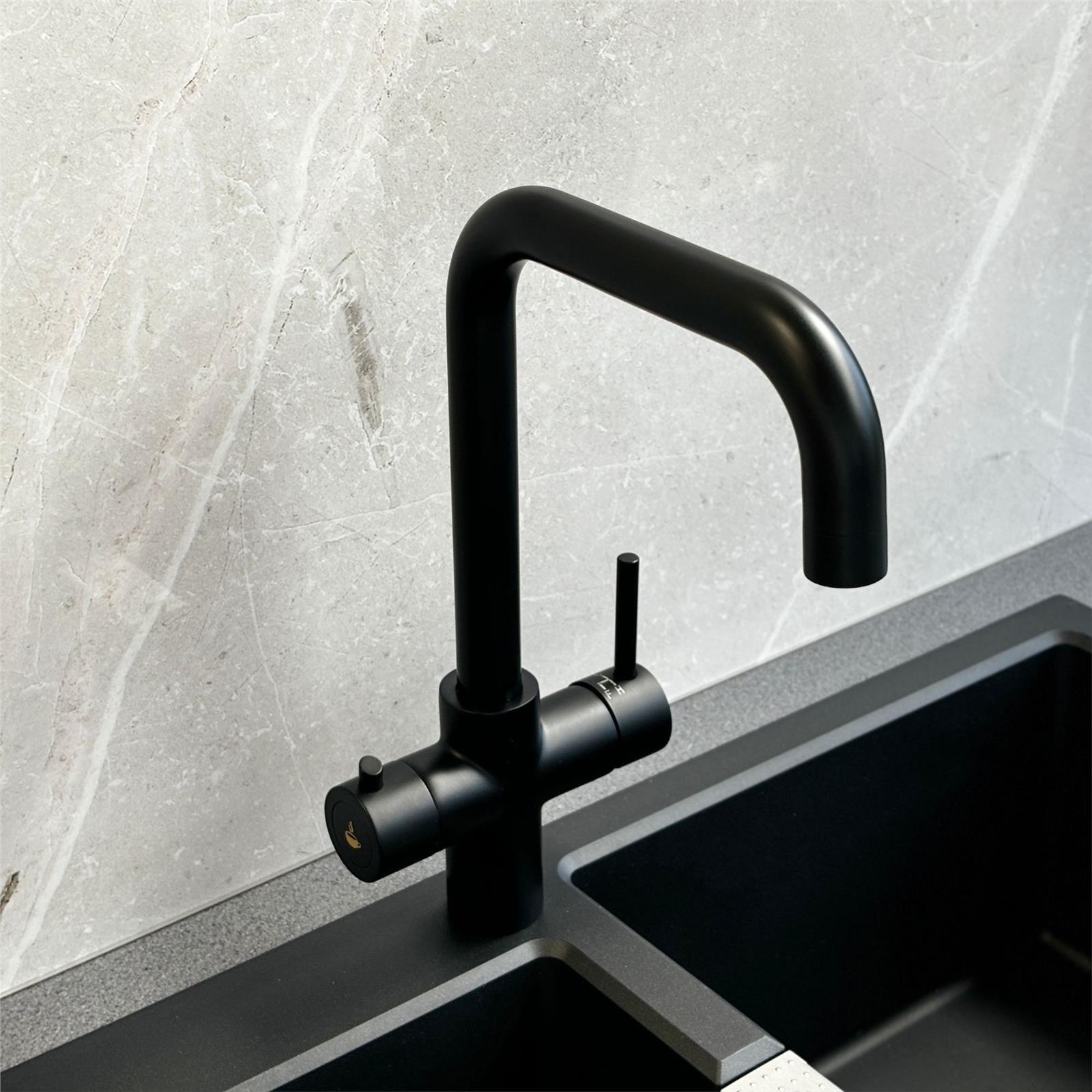 Liquida EBT411MB 4 In 1 Matt Black Instant Boiling Water Kitchen Tap