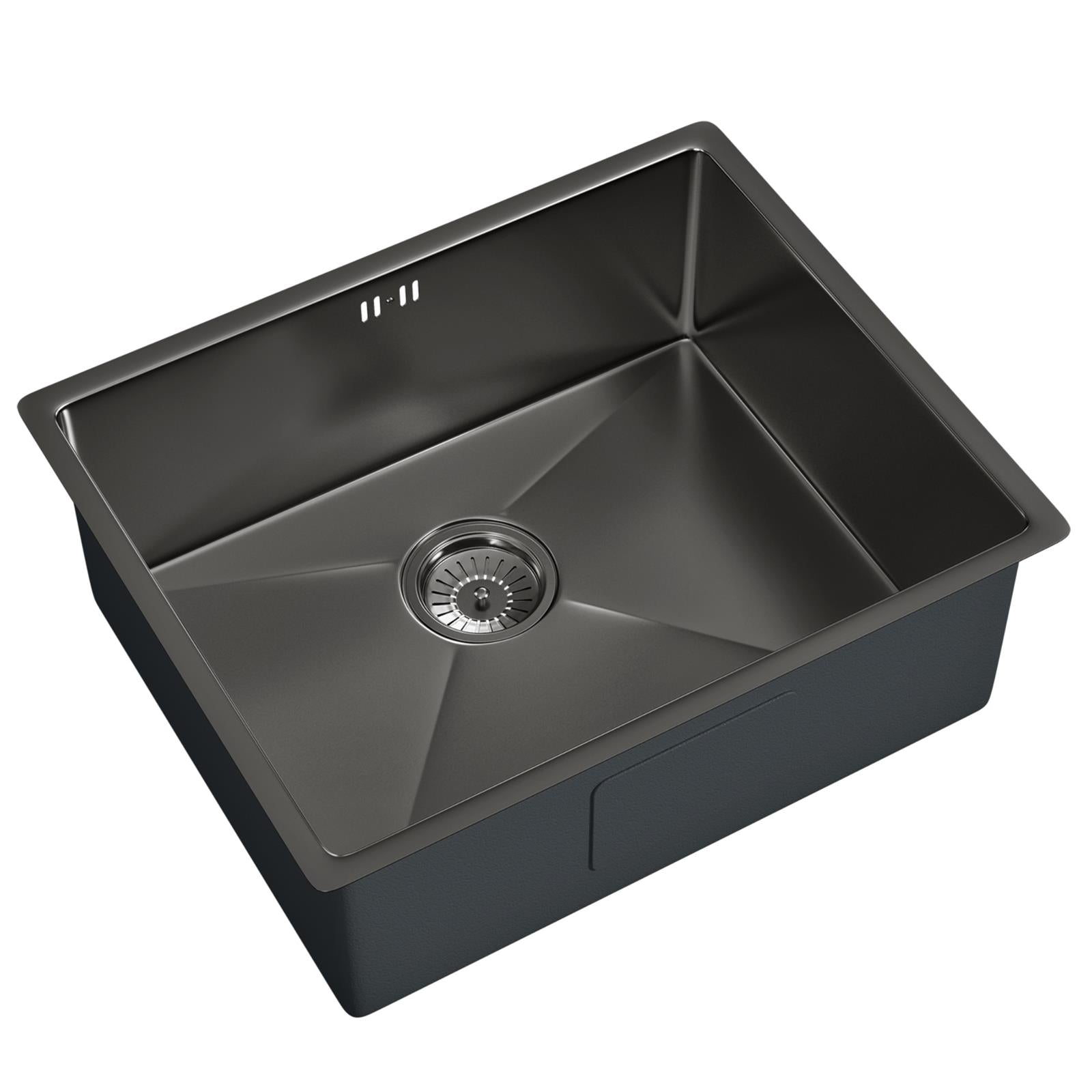 Liquida EL540GM 1.0 Bowl Gun Metal Grey Undermount Kitchen Sink With Waste