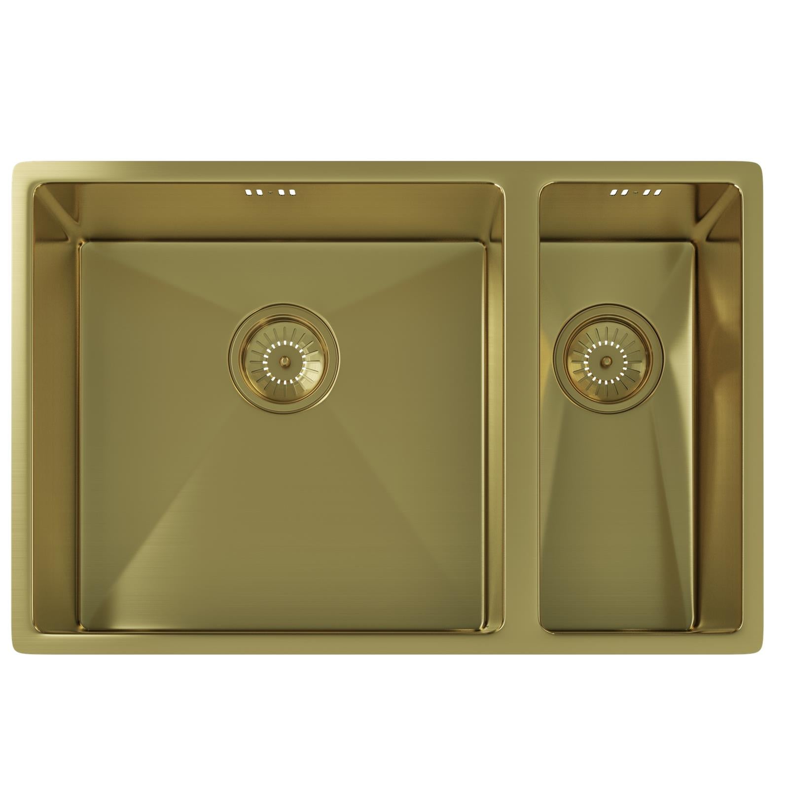 Liquida EL670BR 1.5 Bowl PVD Undermount Brushed Brass Kitchen Sink