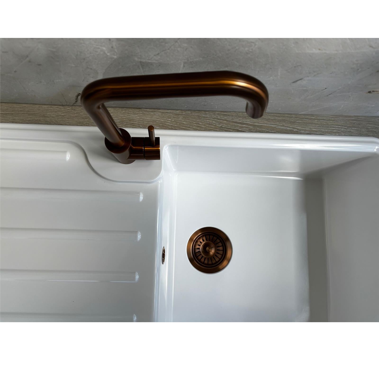 Liquida ELGS10WH 1.0 Bowl Comite Reversible Inset Gloss White Kitchen Sink