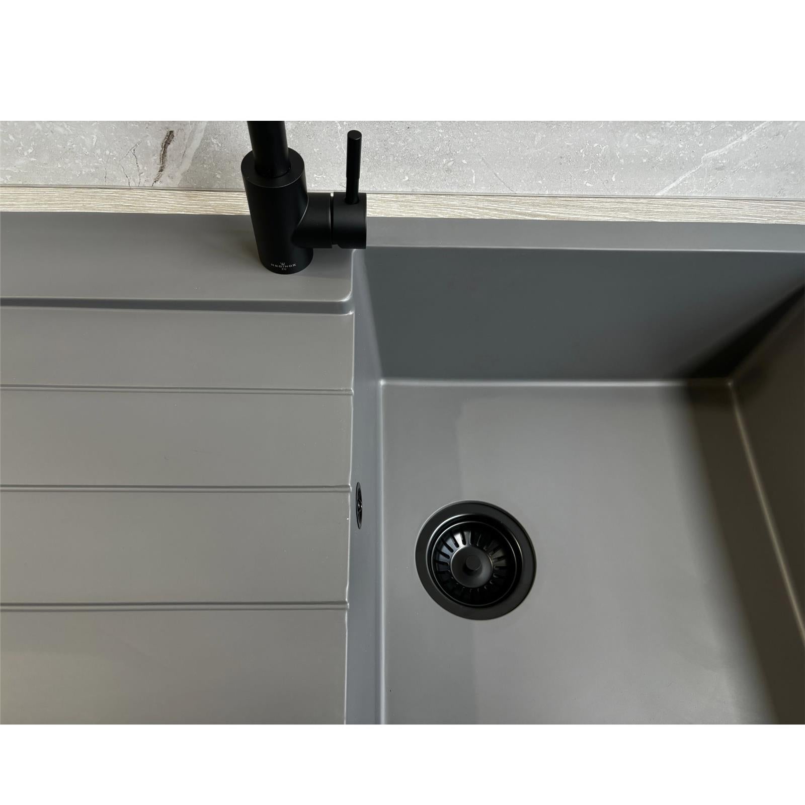 Liquida ELL10GR 1.0 Bowl Comite Reversible Inset Grey Kitchen Sink With Waste