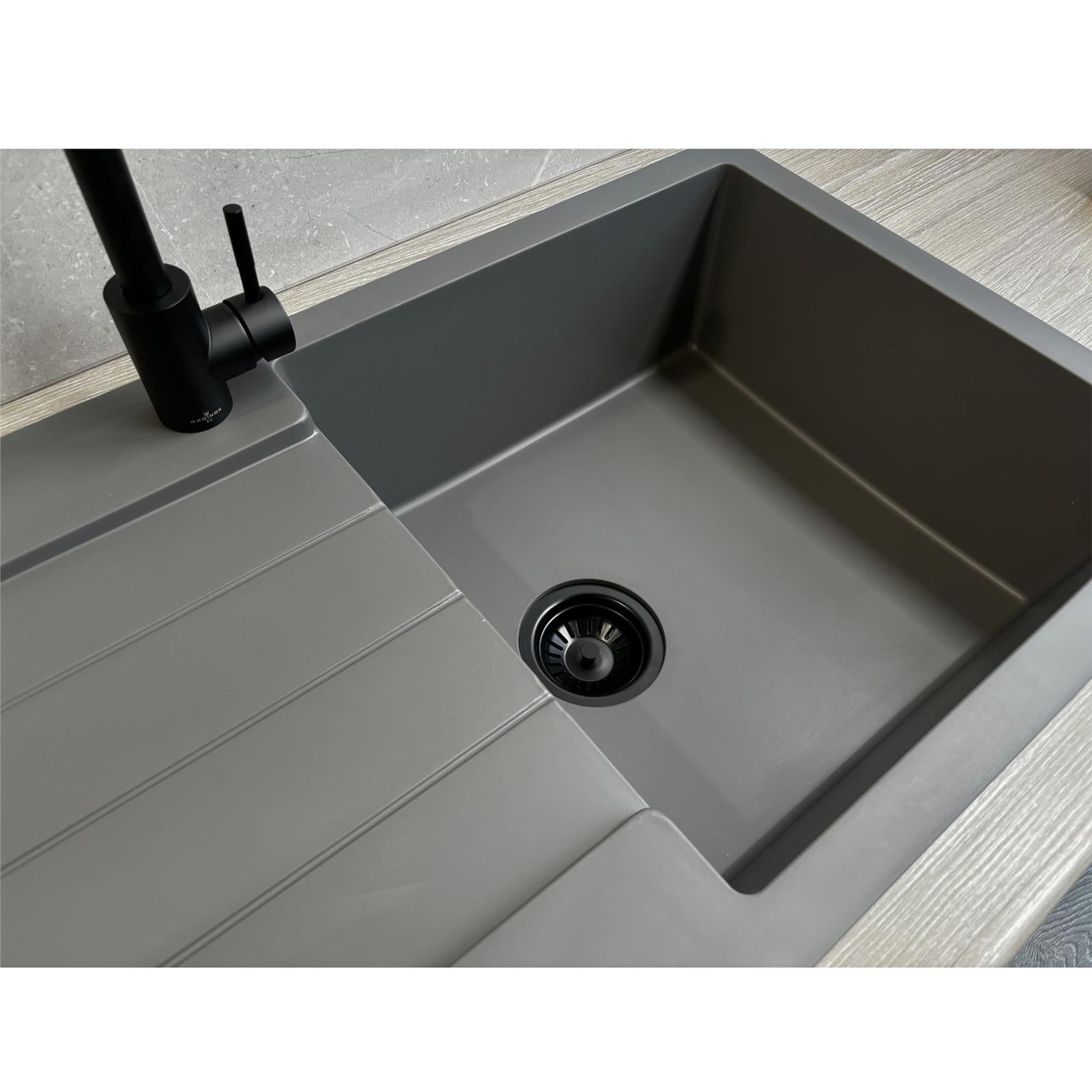 Liquida ELL10GR 1.0 Bowl Comite Reversible Inset Grey Kitchen Sink With Waste