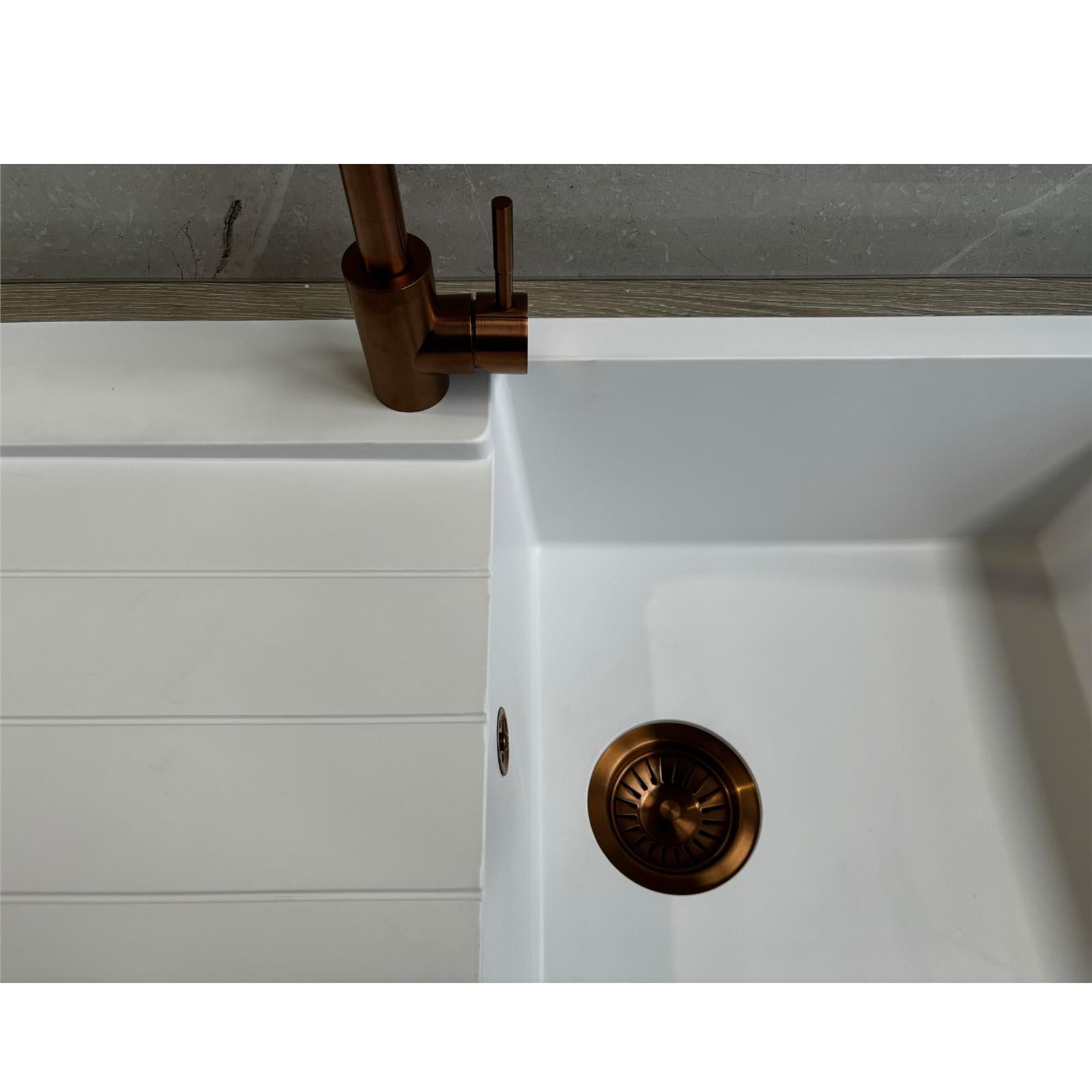 Liquida ELL10WH 1.0 Bowl Comite Reversible Inset White Kitchen Sink With Waste