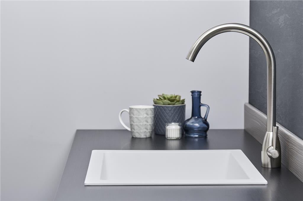Liquida EN01WH 1.0 Bowl White Kitchen Sink, Inset or Undermount Fitting
