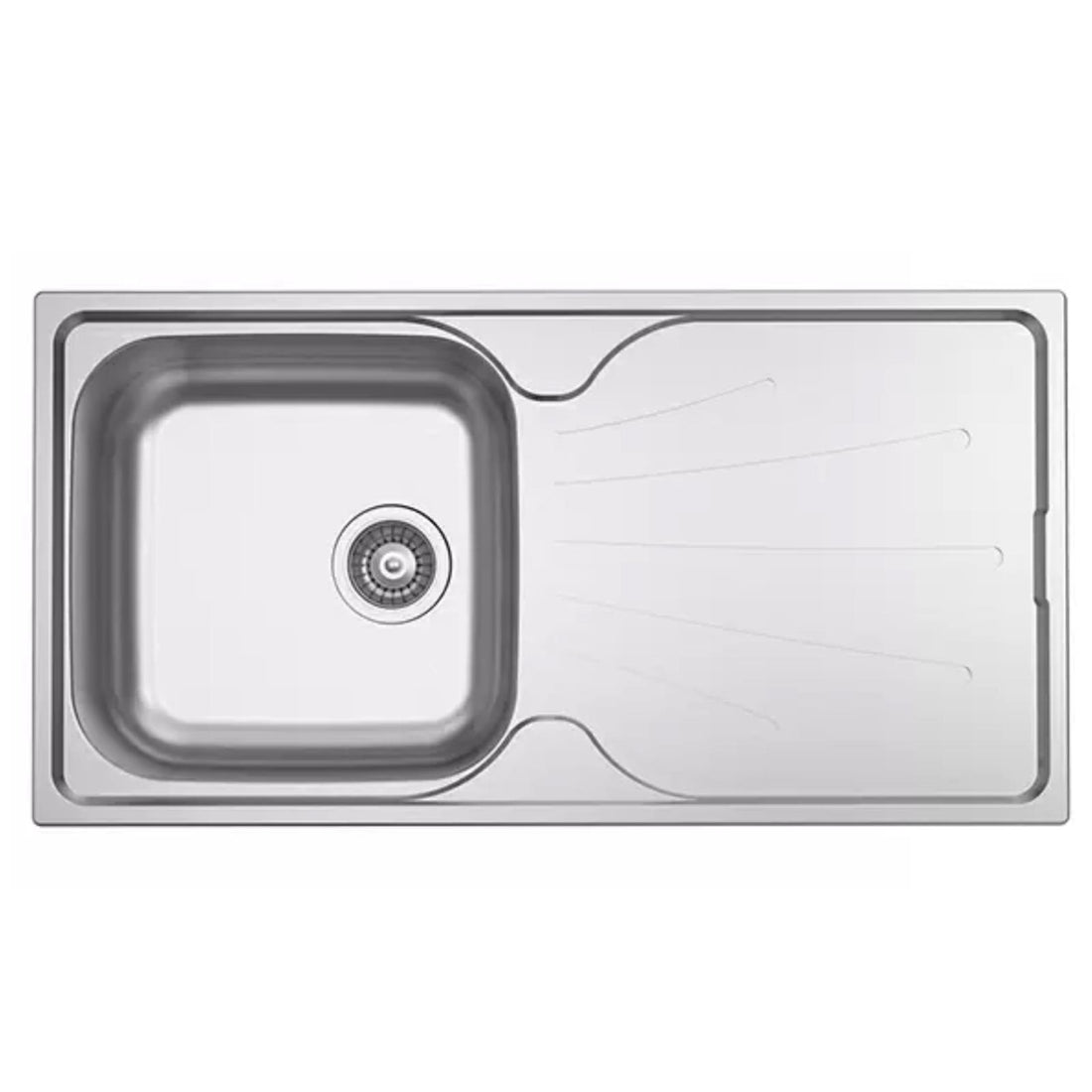 Liquida EUL10SS 1.0 Bowl Reversible Stainless Steel Kitchen Sink & W03CH Tap