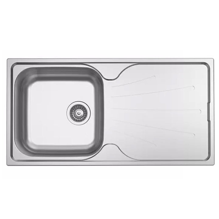 Liquida EUL10SS 1.0 Bowl Reversible Stainless Steel Kitchen Sink & W03CH Tap