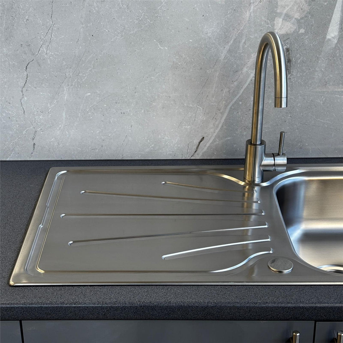 Liquida EUL15SS 1.5 Bowl Reversible Stainless Steel Kitchen Sink With Waste