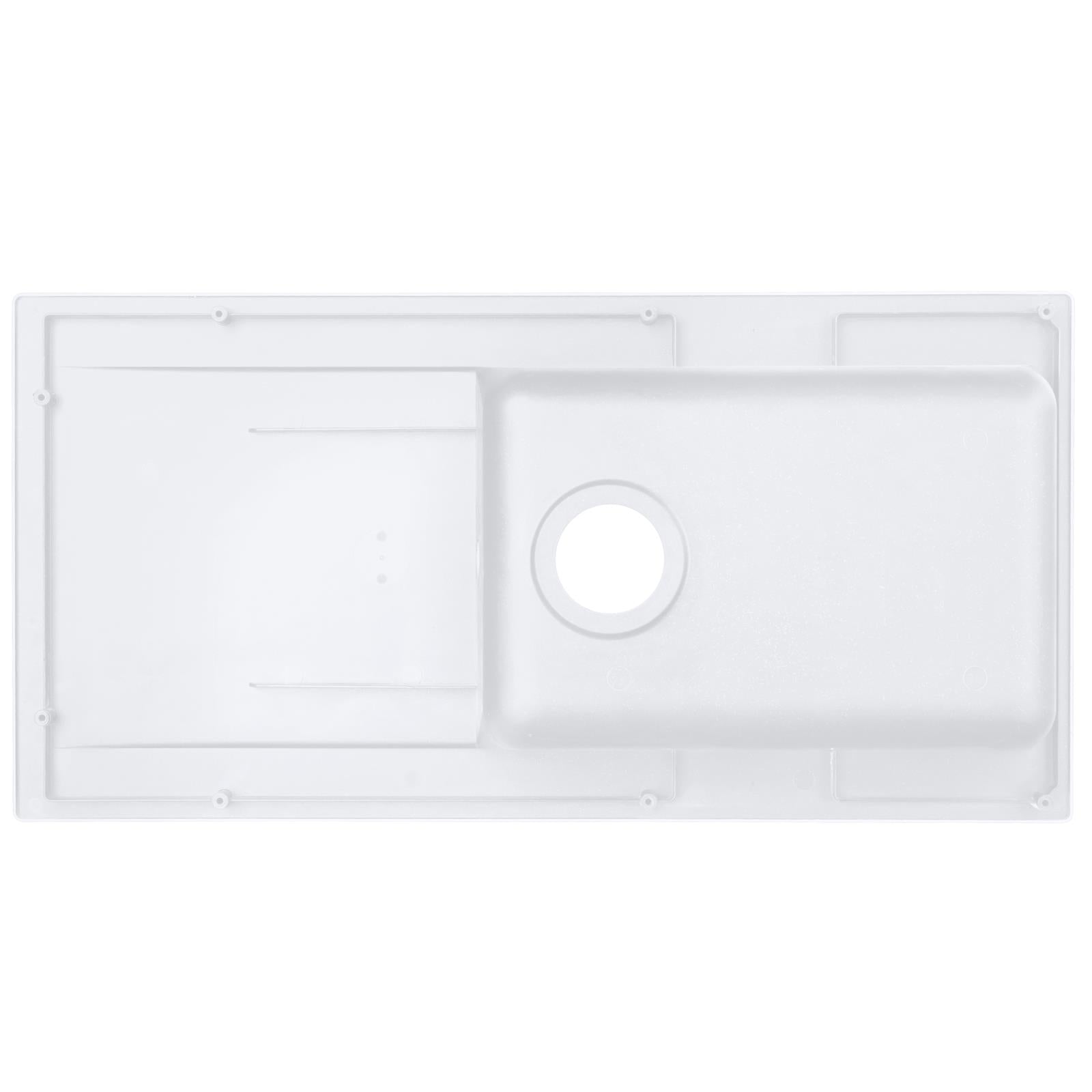 Liquida EW10WH 1.0 Bowl Composite Reversible Inset White Kitchen Sink With Waste