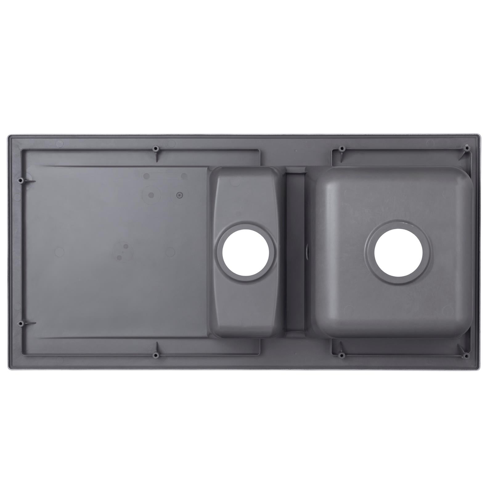 Liquida EW15GR 1.5 Bowl Composite Reversible Inset Grey Kitchen Sink With Waste