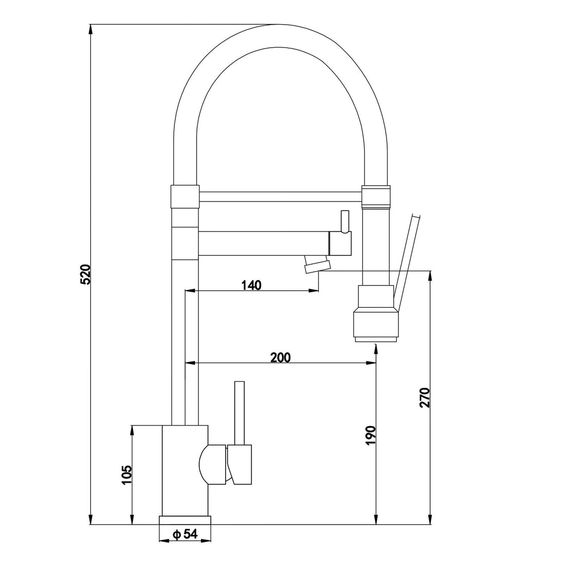 Liquida GD387BR Single Lever Multi Use Pull Out Brushed Brass Kitchen Mixer Tap
