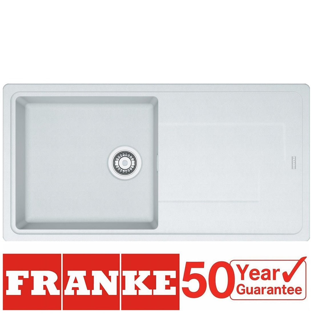 Franke Gemini GMD611WH 1.0 Bowl Tectonite Reversible White Kitchen Sink