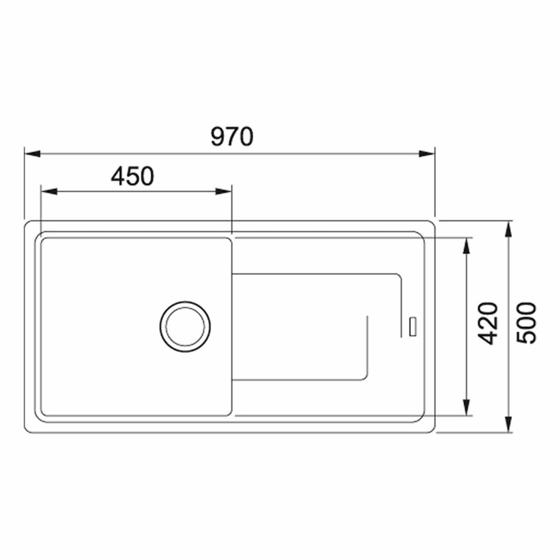 Franke Gemini GMD611PW 1.0 Bowl Tectonite Reversible White Kitchen Sink
