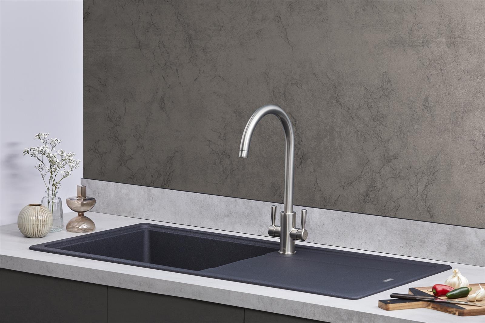 Franke Gemini GMD611GP 1.0 Bowl Tectonite Reversible Graphite Grey Kitchen Sink