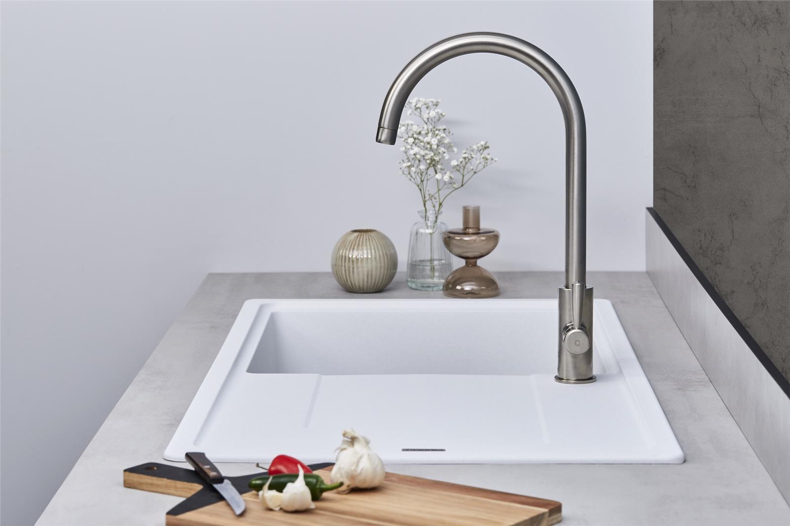 Franke Gemini GMD611PW 1.0 Bowl Tectonite Reversible White Kitchen Sink