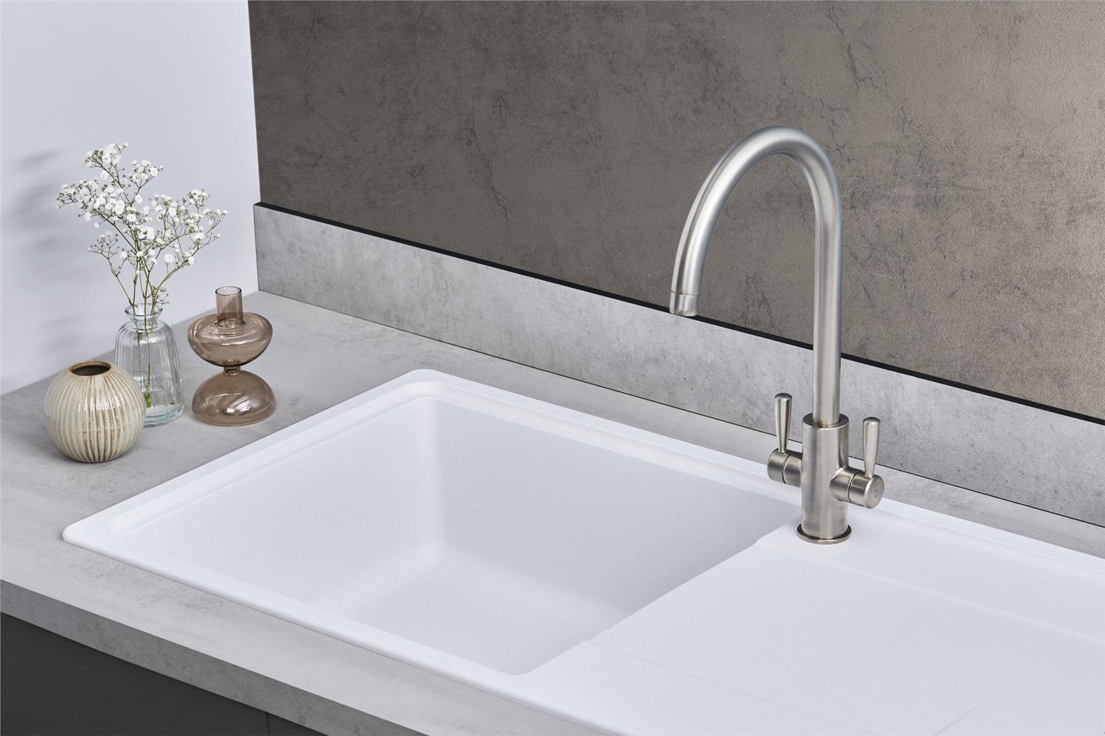 Franke Gemini GMD611PW 1.0 Bowl Tectonite Reversible White Kitchen Sink