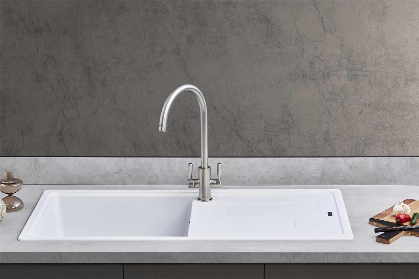 Franke Gemini GMD611PW 1.0 Bowl Tectonite Reversible White Kitchen Sink