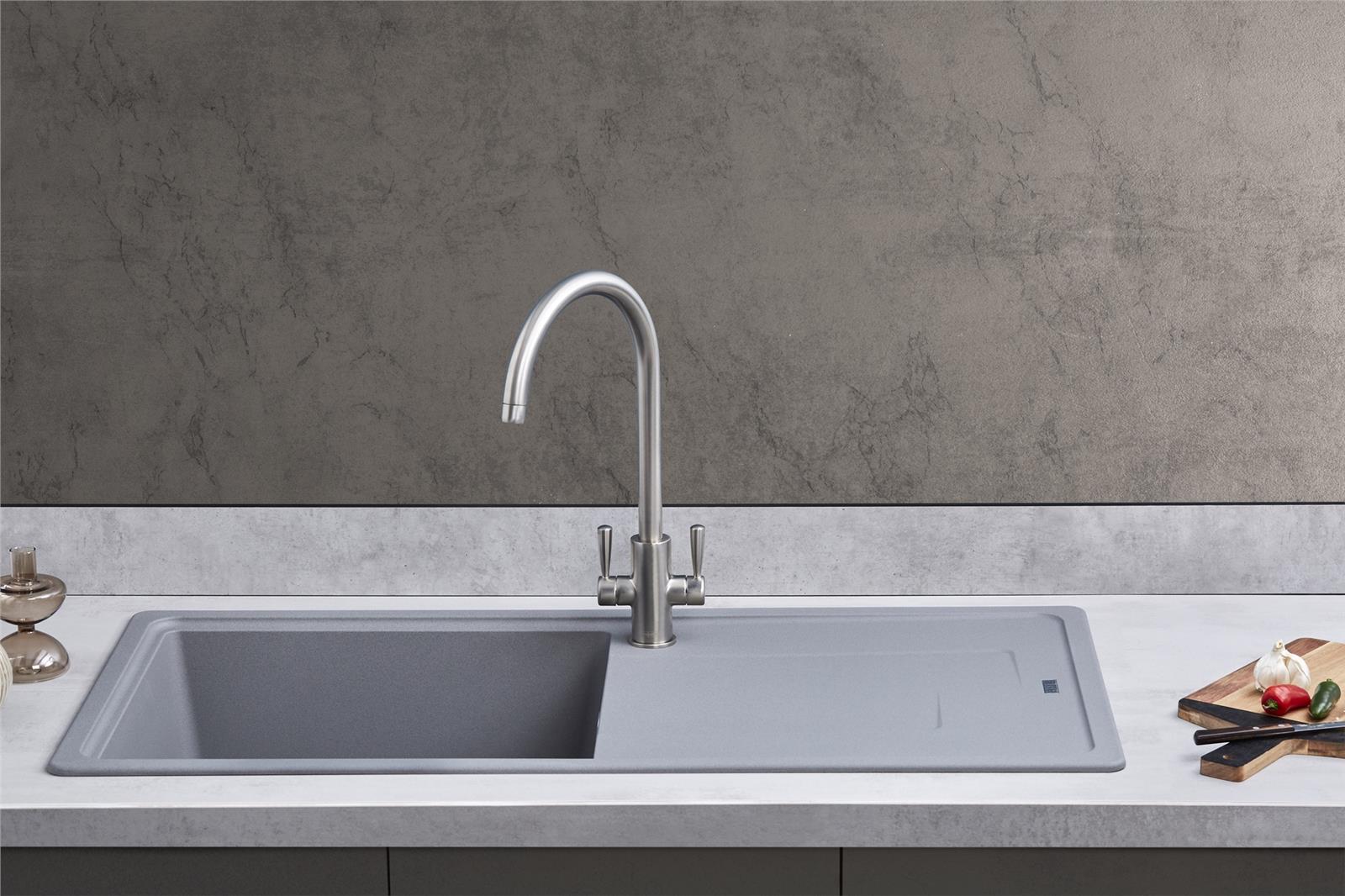 Franke Gemini GMD611UG 1.0 Bowl Tectonite Reversible Urban Grey Kitchen Sink