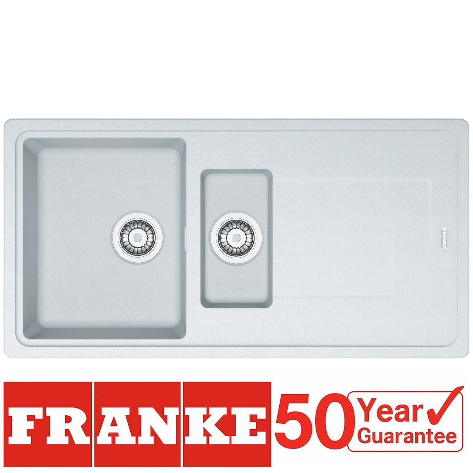 Franke Gemini GMD651WH 1.5 Bowl Tectonite Reversible Arctic White Kitchen Sink
