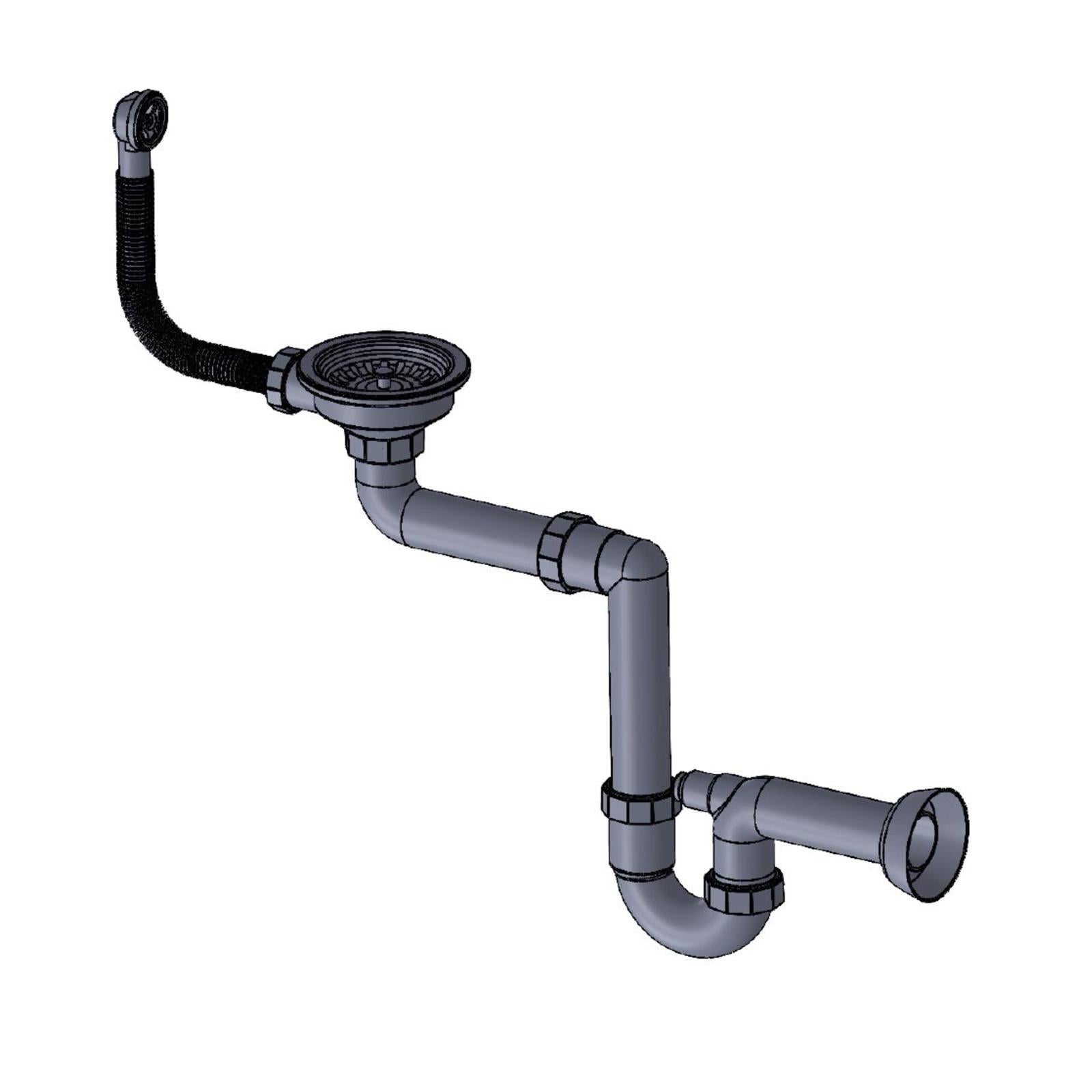 Liquida SEN100BL 1.0 Bowl Black Granite Reversible Kitchen Sink With Waste