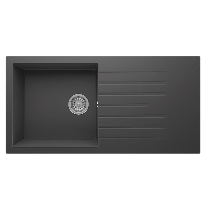 Liquida GRN100AN 1.0 Bowl Anthracite Granite Reversible Kitchen Sink With Waste