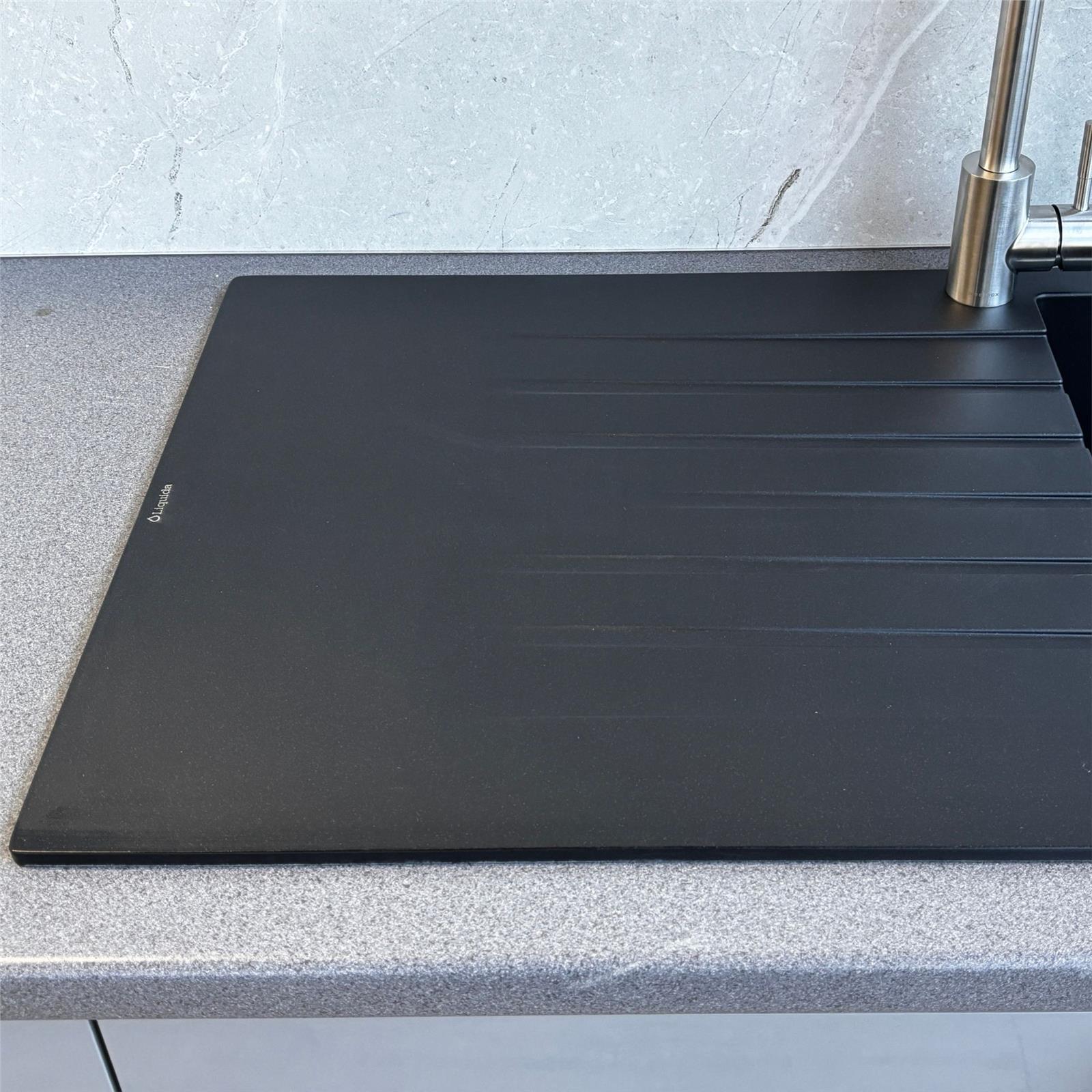 Liquida GRN100BL 1.0 Bowl Black Granite Reversible Kitchen Sink With Waste