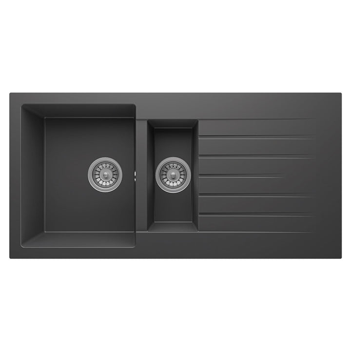 Liquida GRN150AN 1.5 Bowl Anthracite Granite Reversible Kitchen Sink With Wastes