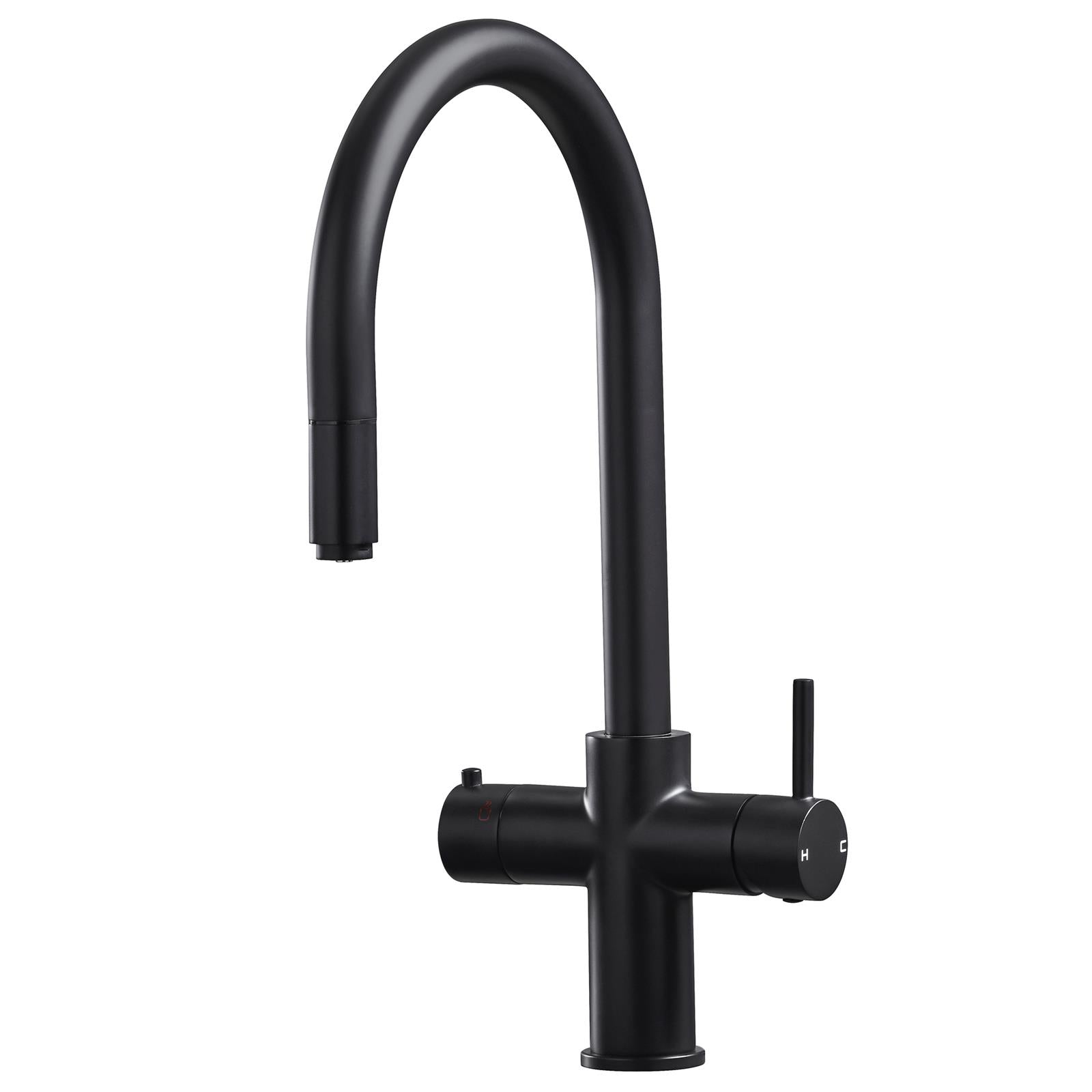 Liquida HT35MB 3 In 1 Pull Out Spray Black Instant Boiling Water Kitchen Tap