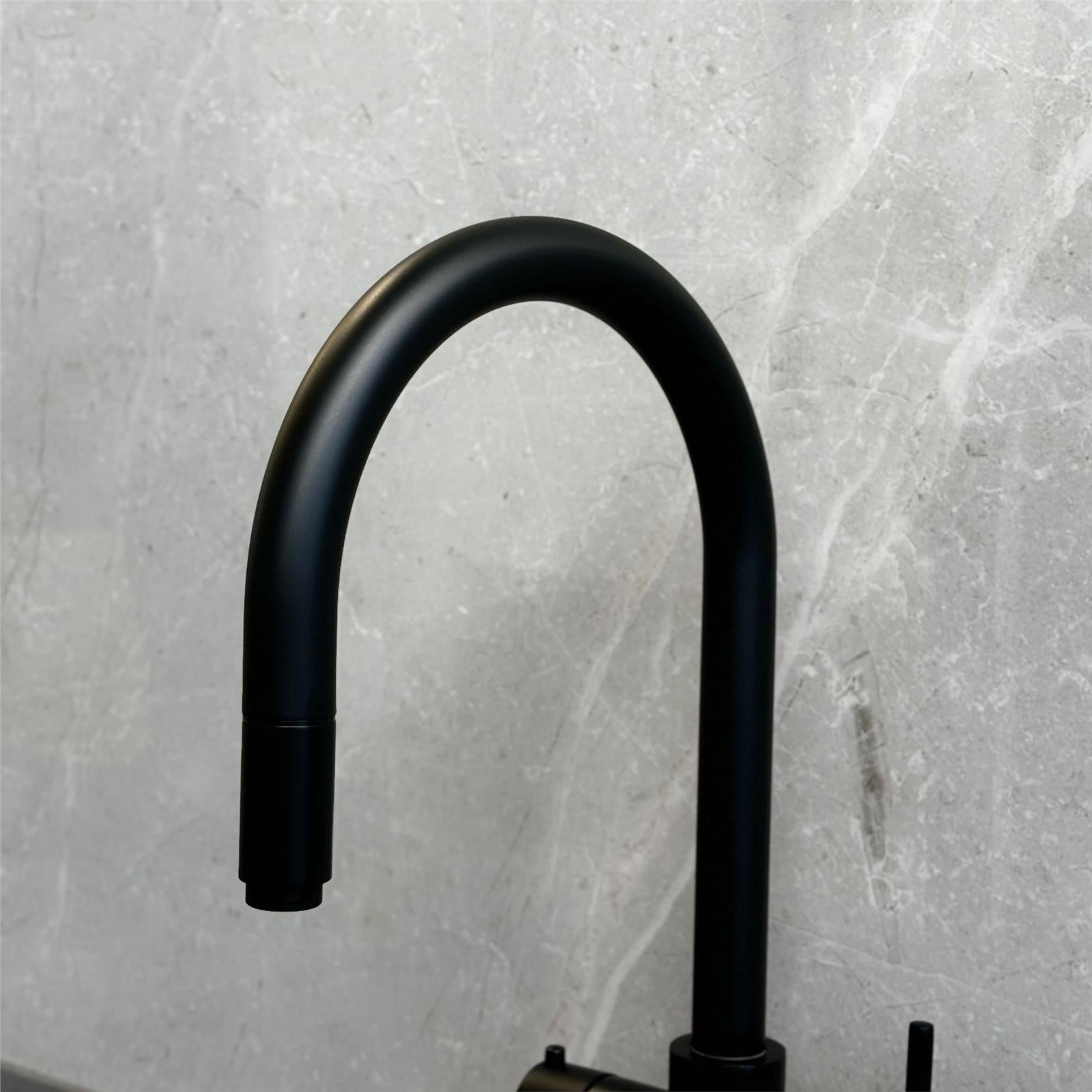 Liquida HT35MB 3 In 1 Pull Out Spray Black Instant Boiling Water Kitchen Tap