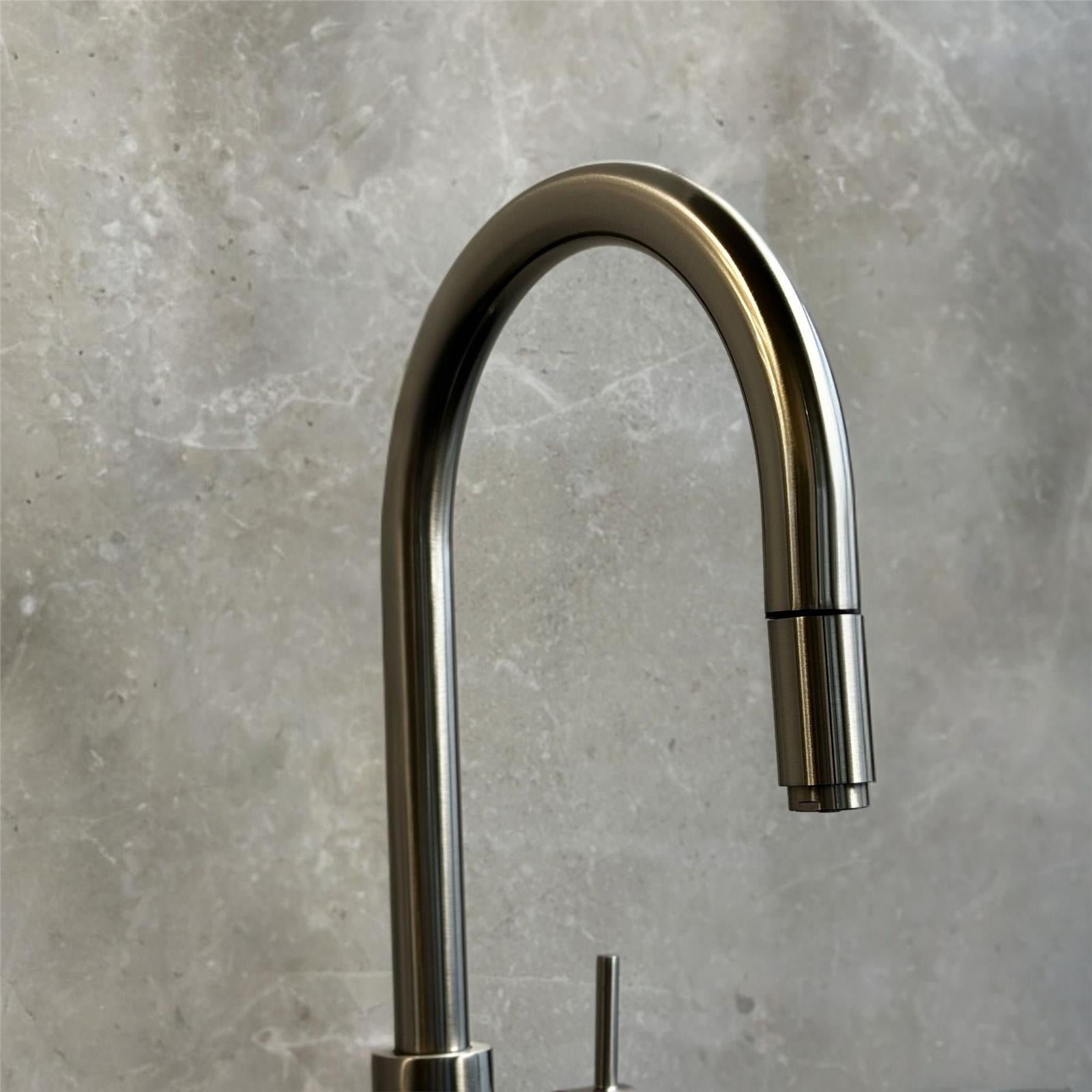 Liquida HT35BN 3 In 1 Pull Out Spray Brushed Nickel Boiling Water Kitchen Tap