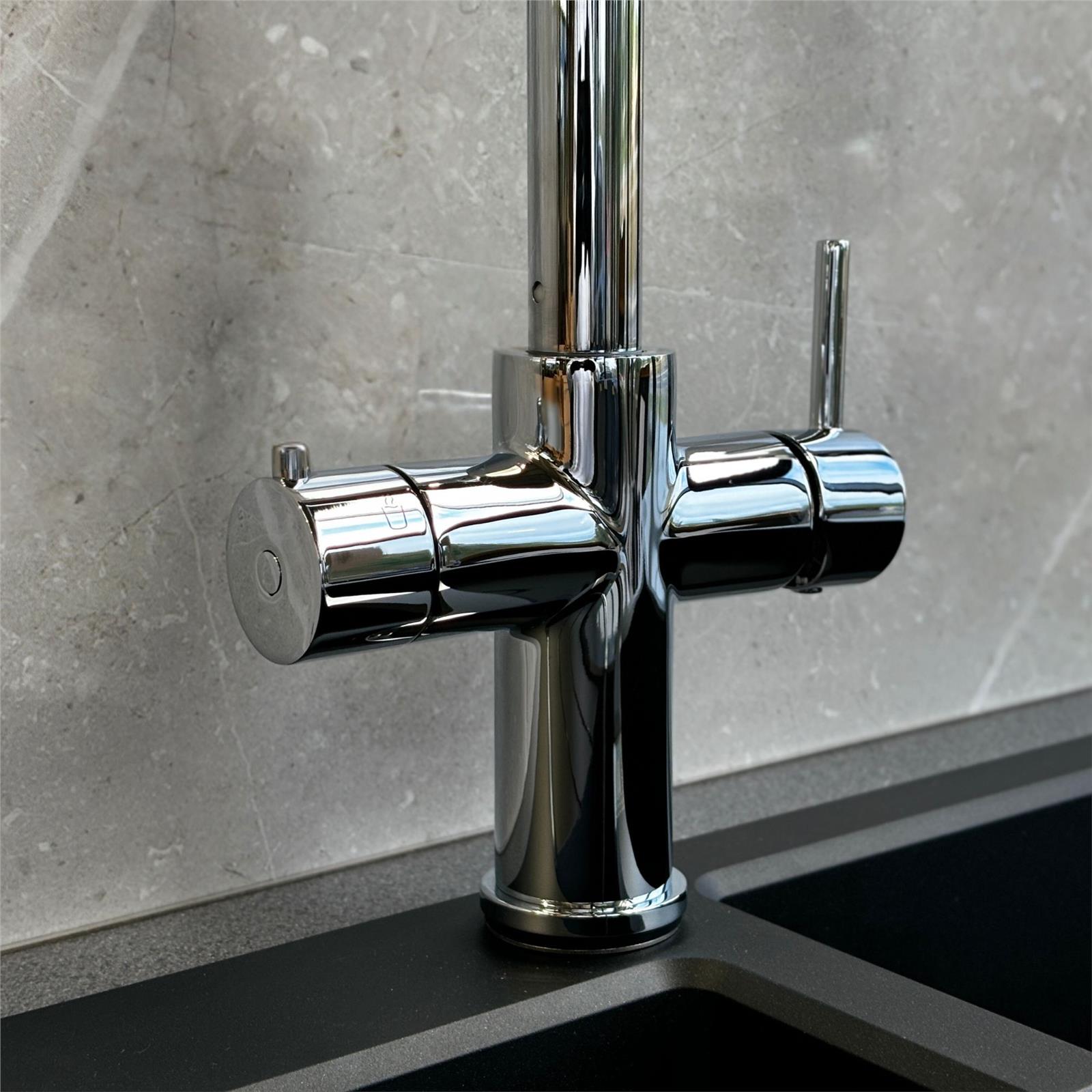 Liquida HT35CH 3 In 1 Pull Out Spray Chrome Instant Boiling Water Kitchen Tap