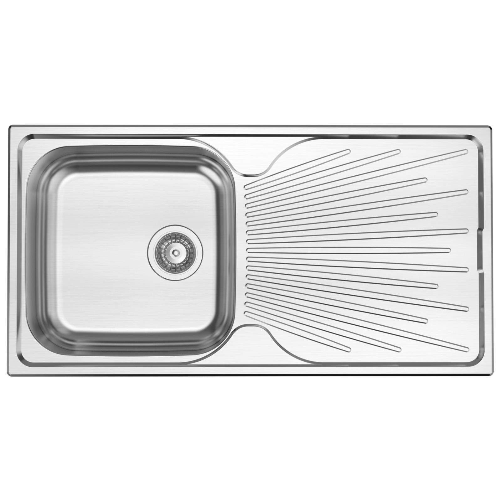 Liquida JAV10SS 1.0 Bowl Reversible Stainless Steel Kitchen Sink & KPO11CH Tap