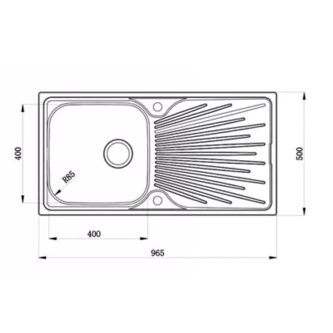 Liquida JAV10SS 1.0 Bowl Reversible Stainless Steel Kitchen Sink & KPO11CH Tap